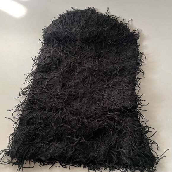 Black Shaggy Knit Balaclava Costume Mask - Picture 4 of 5